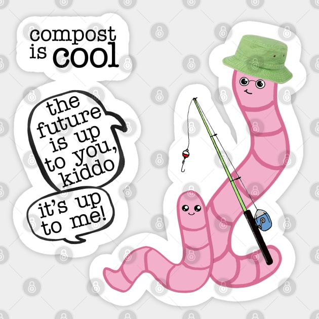 compost worm (retired) Sticker by mystudiocreate